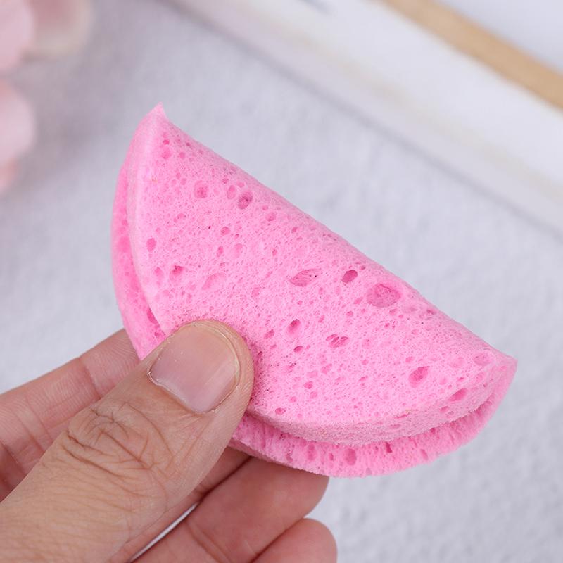 5 шт. Изысканная портативная очищающая губка для мытья лица, подушечки для макияжа, универсальные мягкие пуховки из натурального древесного волокна