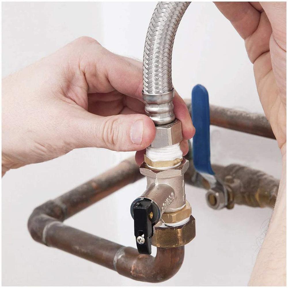 1 шт. североамериканский шланг для сантехники с оплеткой из нержавеющей стали 304, шланг для подачи туалетной воды длиной 7/8'-9/16', труба для холодной и горячей воды