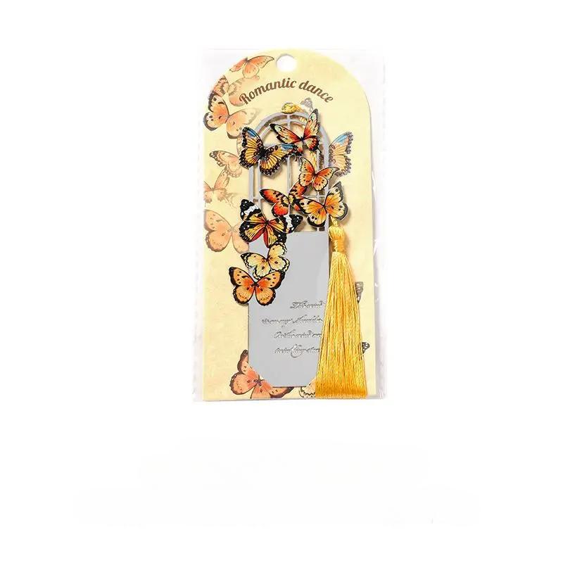 1 шт. эстетическая закладка-бабочка для книги металлическая ретро-закладка с кисточкой для студента милая закладка учитель друг подарок