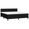 3140235 vidaXL Lit à sommier tapissier avec matelas Noir 180x200 cm Tissu