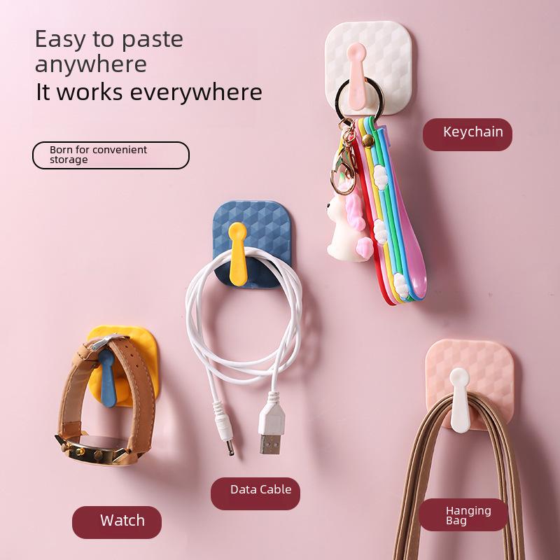 1 шт. Контрастный цветной крючок для кухни, настенный крючок для многофункциональной ванной комнаты, вращающийся крючок для хранения на кухне, вешалка без следов