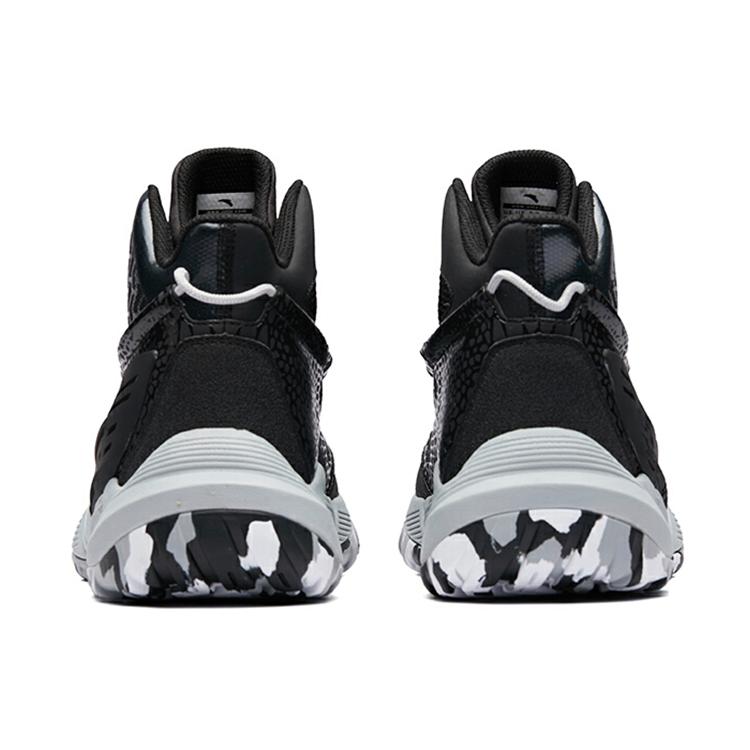 Anta Bastard Cushioning Slip Resistant Abrasion Resistant High top Vintage Basketball Shoes Men's Black Gray 91911122-2