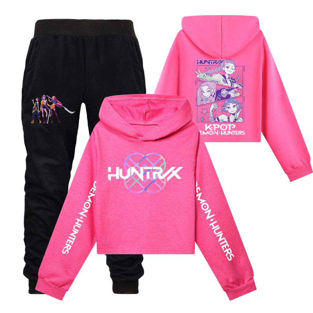 Детский худи и брюки, двухпредметный спортивный костюм, комплект свитшота с длинным рукавом и принтом