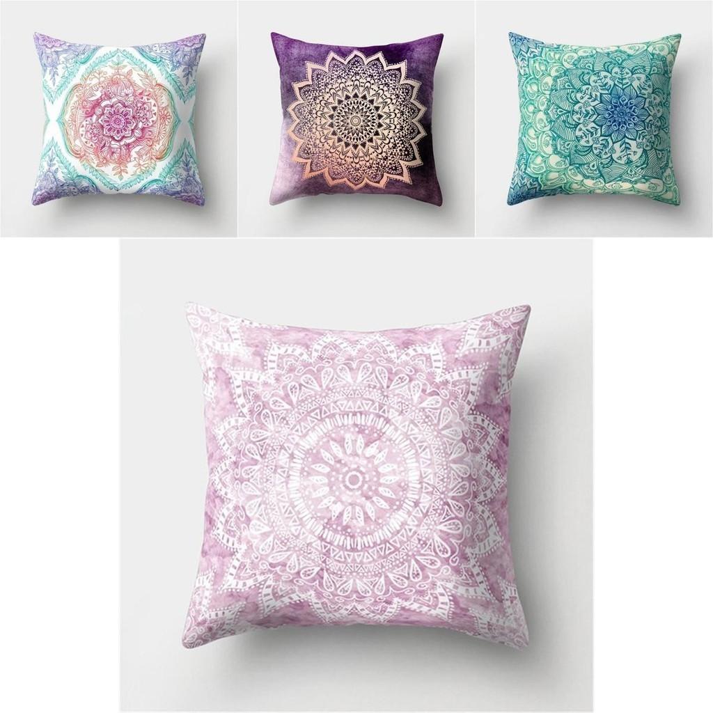 Elegant Boho Mandala Flower Square Cushion Cover For Stylish Home And Car Decoration