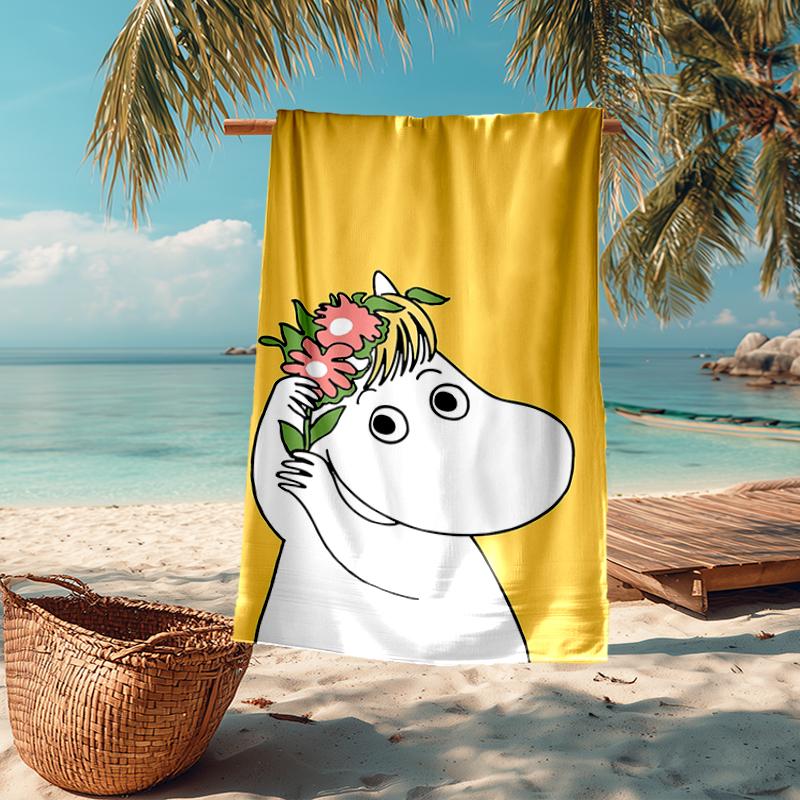 Ultra-Soft Beach Towel with Moomin Theme,Ideal for Pool - Camping, Diving - Perfect Travel Essential, Vibrant Beach Towel.