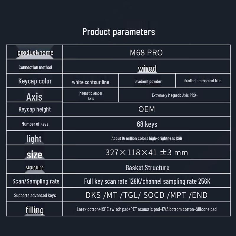 Игровая клавиатура Redragon M68PRO с магнитными переключателями и креплением на прокладке