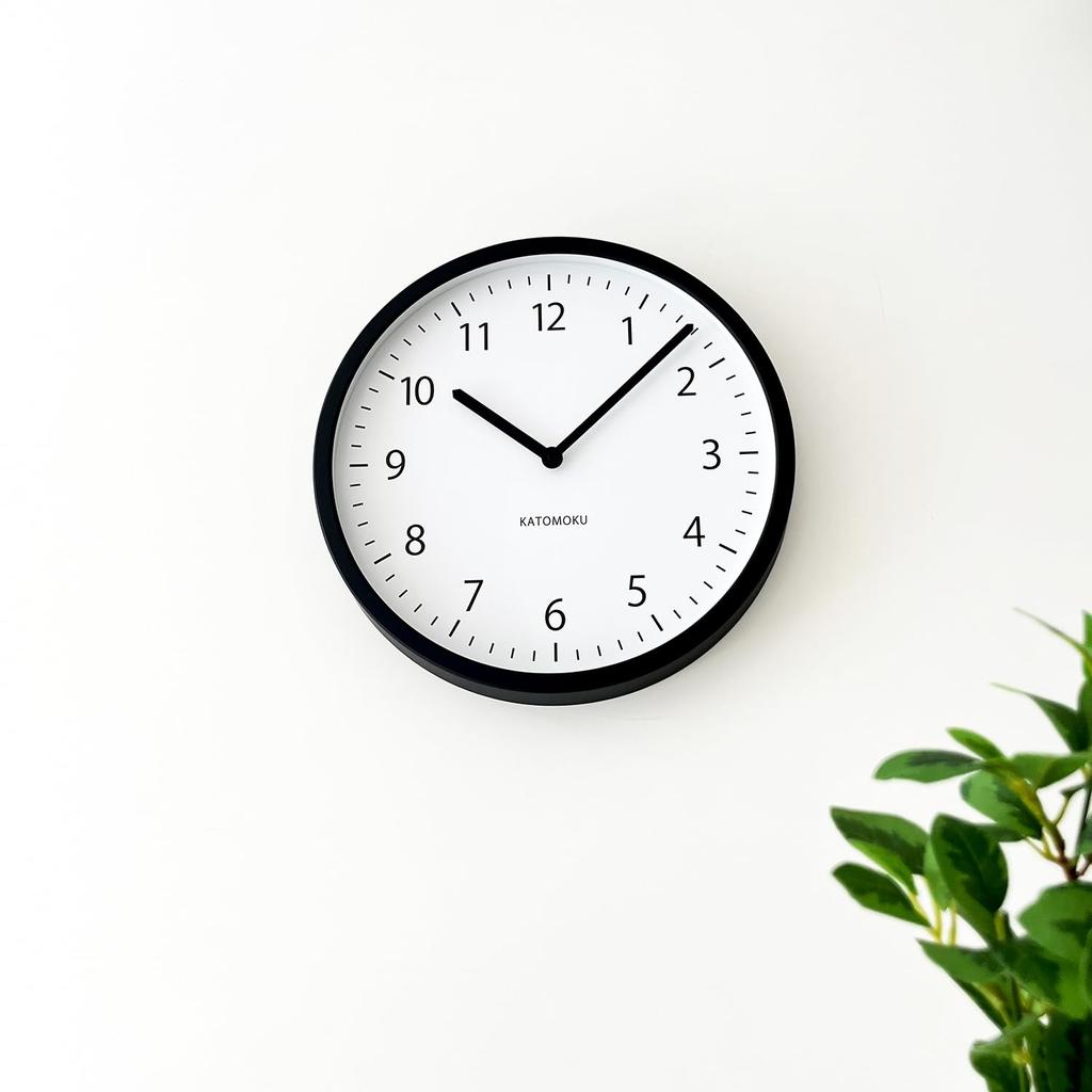 KATOMOKU Muku Clock 4 LL Black km-138BK 382mm (radio Clock)
