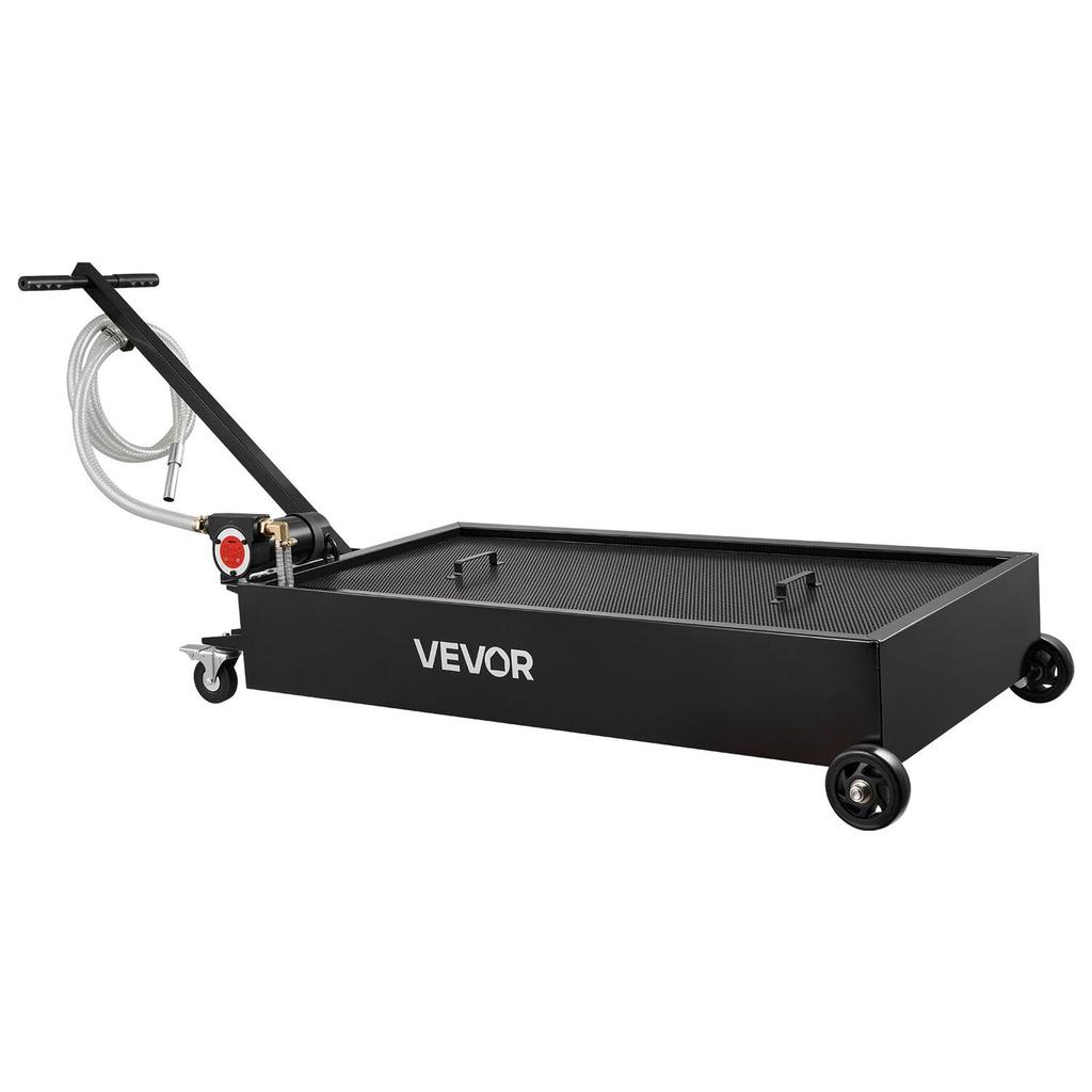 Low Profile Oil Drain Pan, 75.7 L Capacity, Rolling Oil Drain Pan with Electric Pump & 2.2 m Hose, Leak-proof & Corrosion-resistant, Fit for Cars,