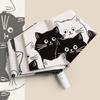 Cute Cartoon Cats Girls Kids Umbrella Women Mini Foldable Lightweight Sunny Rain Dual-use Anti-UV Parasol Travel Beach Umbrella