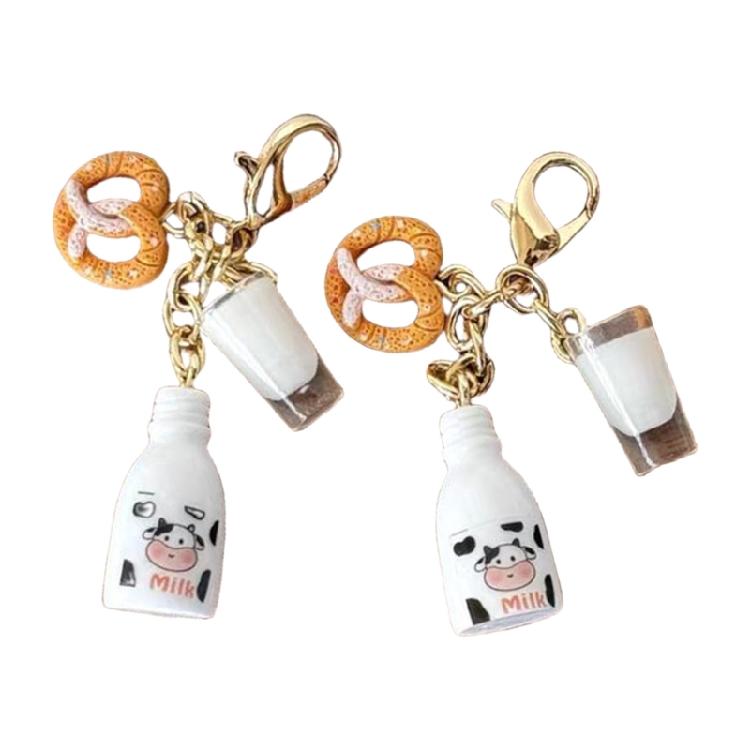 Восхитительный Брелок-Подвеска в Стиле Молочного Хлеба Ручной Работы Подарок для Студентов Офиса Домашний Декор