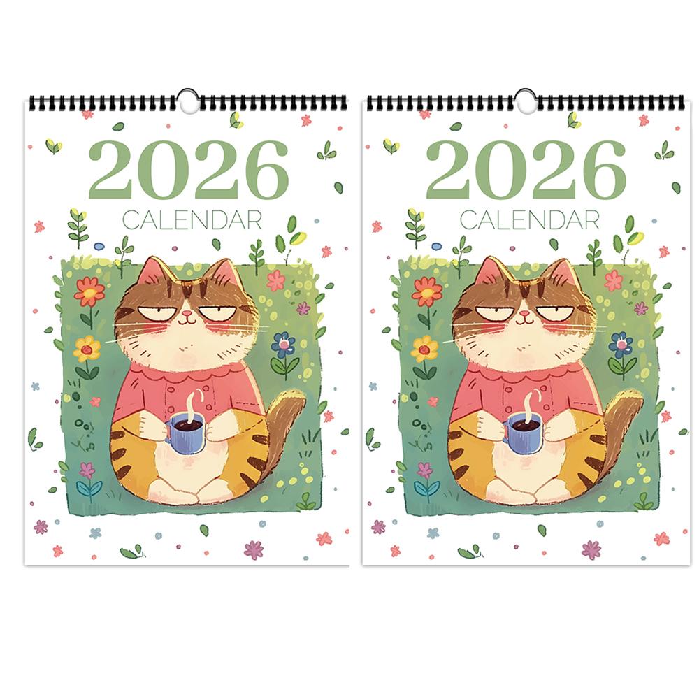 New Wall Calendar 2026 Monthly Hangable Wall Calendar Cat Design Monthly Family Planner Organizer Calendar for Home Office