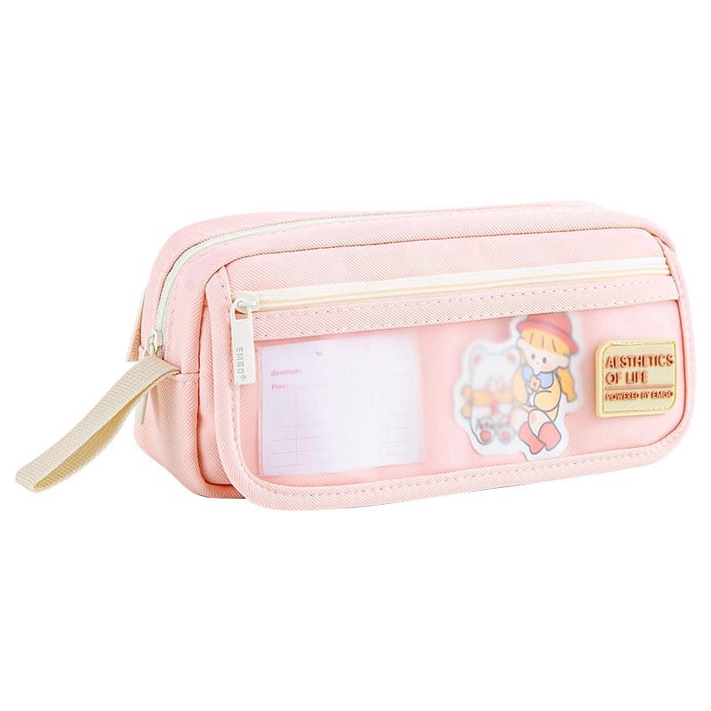 Cute Kids Fabric School Pencil Storage case with Stationery Custom Design Kawaii Pencil case
