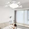 Wind Speed Adjustable Hanging Fan with LED Light 3 Lighting Modes Foldable Fan Lamp  Living Room