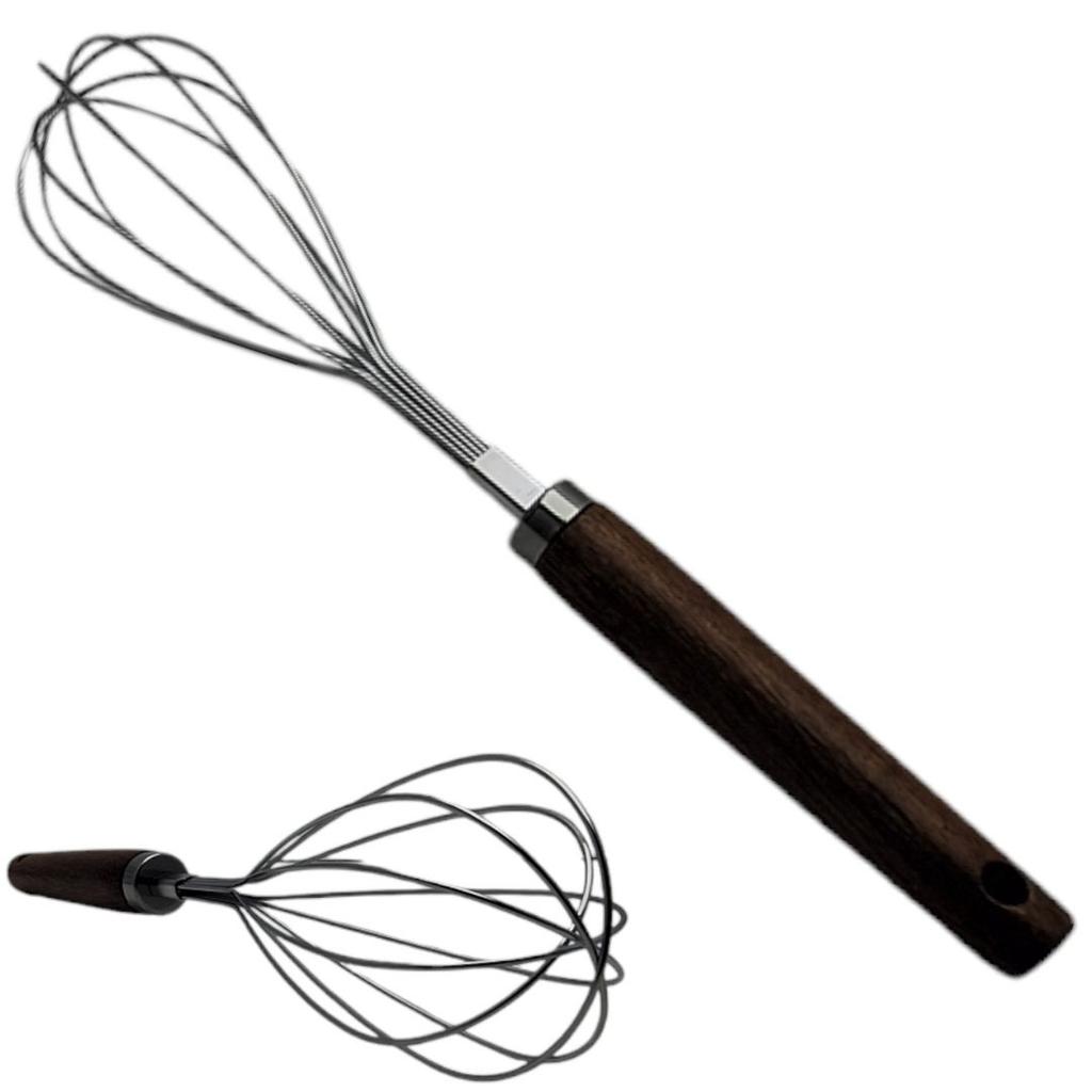 STEEL EGG WHISKER WITH WOODEN HANDLE 29 cm