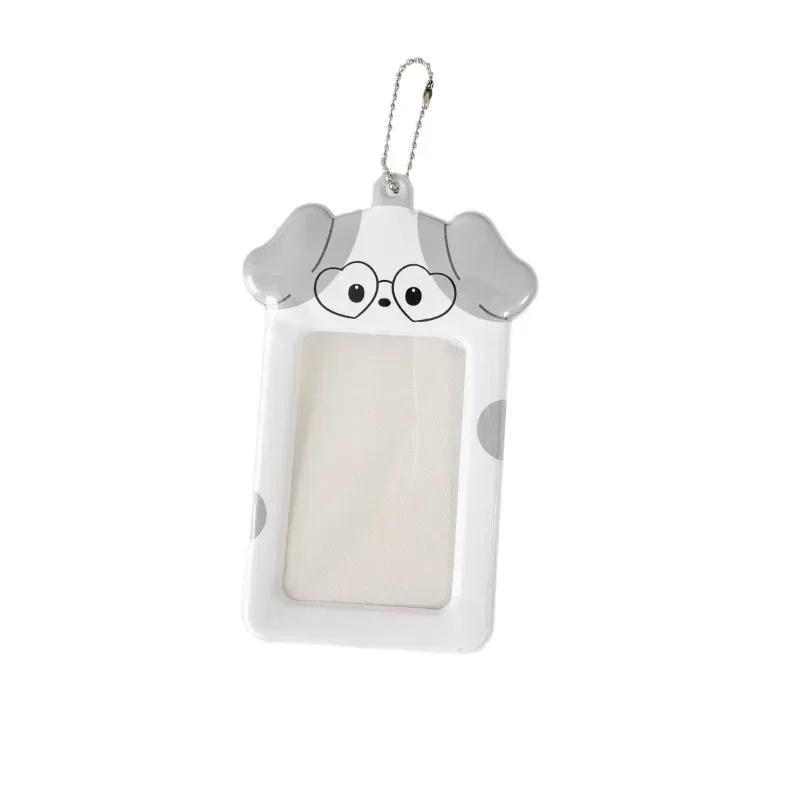 1PCS 3 Inch Photocard Card Holder Case Kawaii Kpop Photo Card Holder Keychain Ins Protector Photo Sleeves Bus Card Case Bags