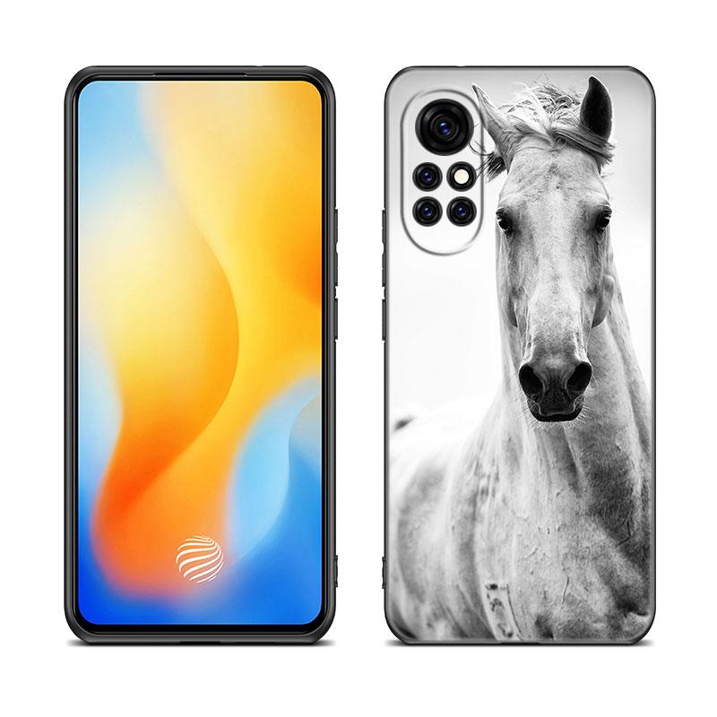 Horses Running Case For Huawei NOVA 8 9 Pro 8i 7i 7SE Y60 5T Mate 40 30 20 10 Lite Honor 50 30 Premium Pro Plus 30S Black Cover