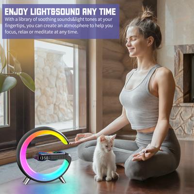 Умный Bluetooth-динамик, беспроводное зарядное устройство, прикроватная атмосфера, восход солнца, пробуждение, лунный свет, светодиодная лампа