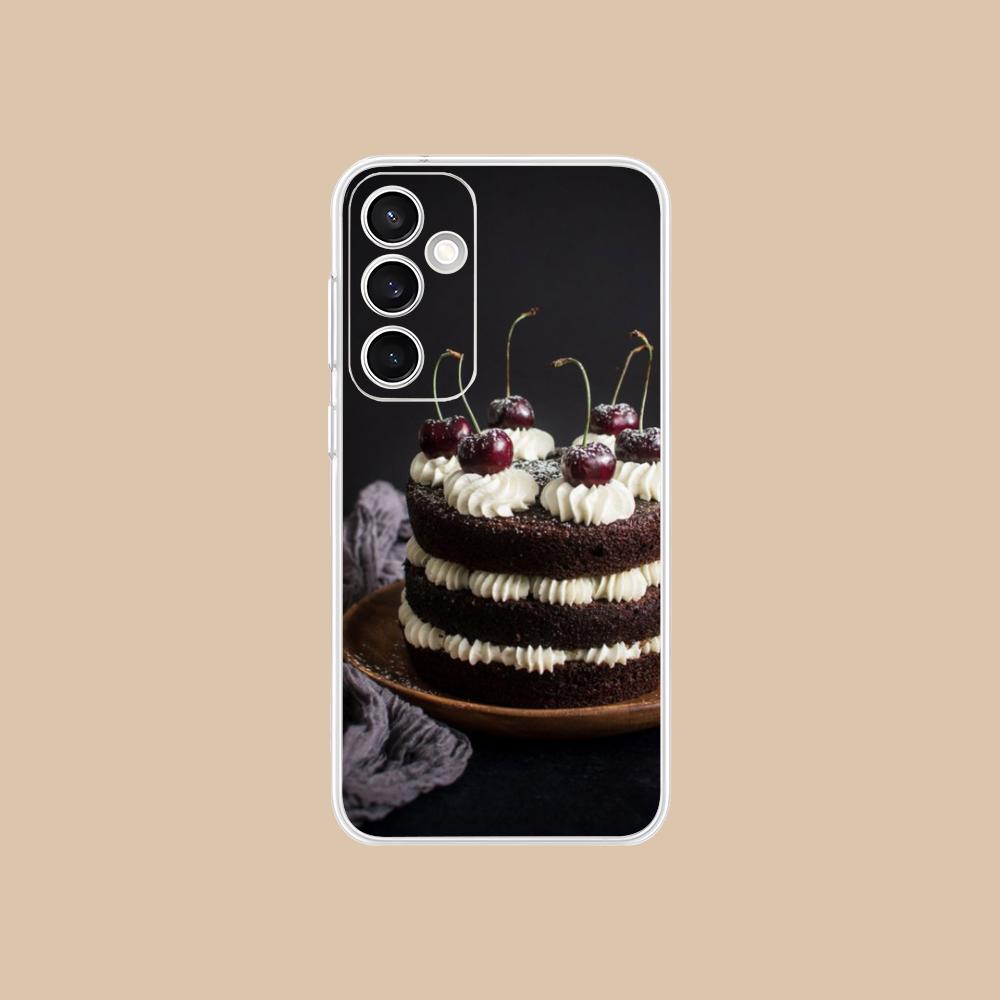 Чехол для мобильного телефона "Шварцвальдский торт" для Samsung Galaxy S25 S24 S23 S22 S21Plus FE Ultra Прозрачный Цветной Чехол Роскошный Смартфон
