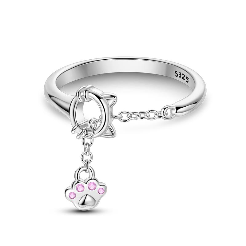 Новый дизайн Кольцо из серебра 925 пробы с розовым цирконом в форме сердца Бесконечность Кольца на палец для женщин Высококачественное Свадебное украшение Подарок