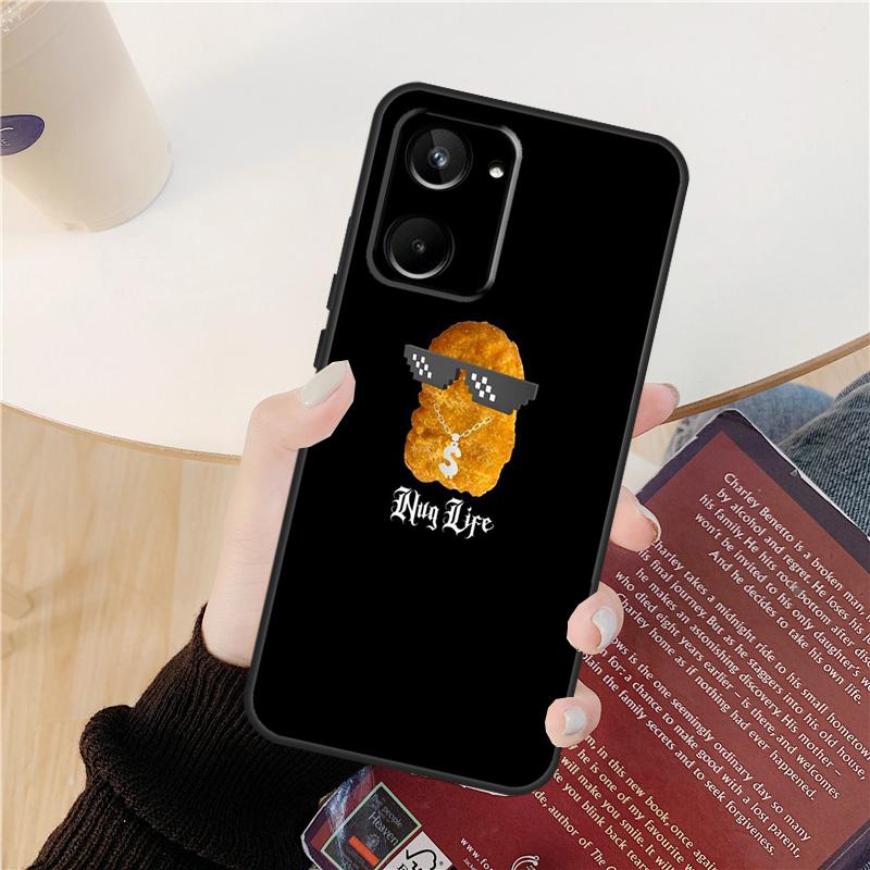 Чехол с картошкой фри, бургером, пиццей для Realme GT 7 Pro GT 6T 6 5 C55 C53 C51 C21Y C25S C61 C67 C75 10 11 12 13 14 Pro Plus