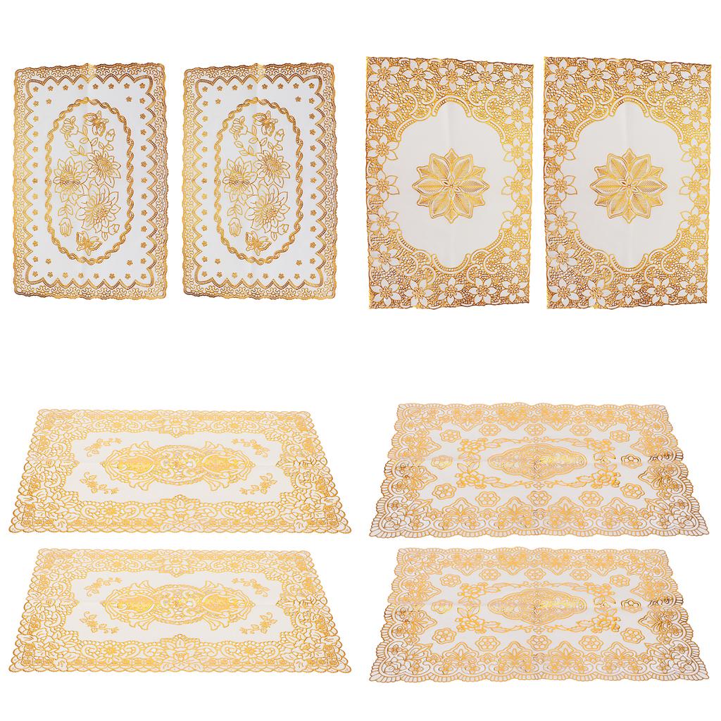 2 шт 30 см x 45 см ПВХ коврик для стола золотые салфетки подставки под чашки кухонное свадебное украшение