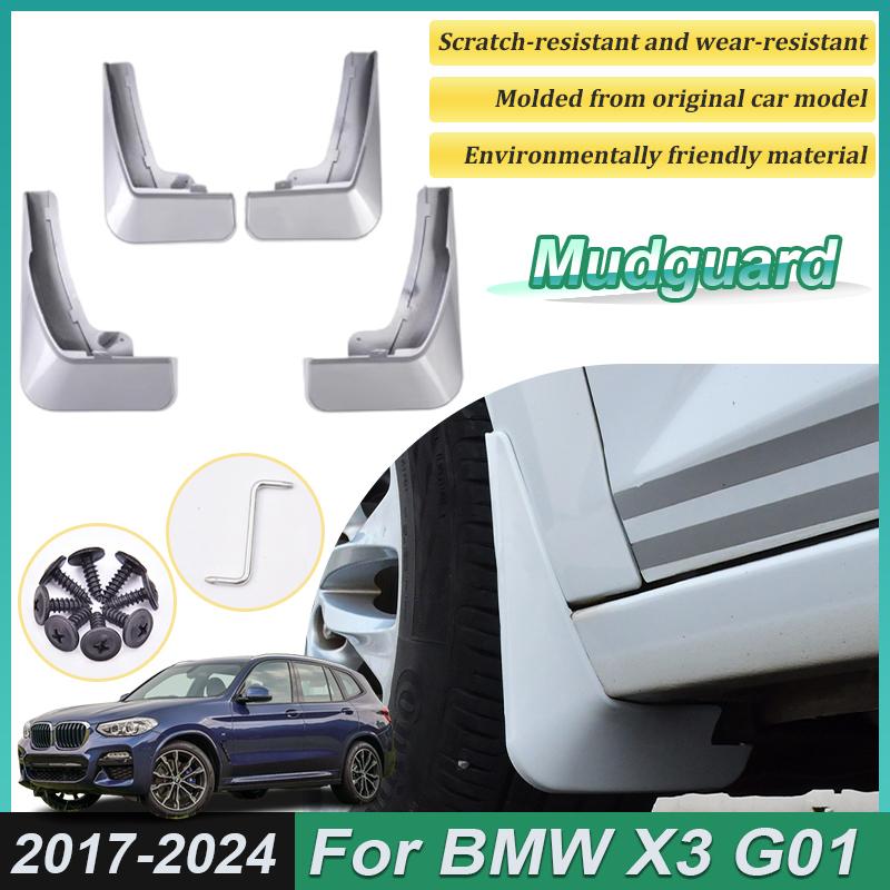 Painted For BMW X3 2017 G01 Accessories 2018-2024 4PCS Front Muds Splash Guards Rear Muds MudFlaps Fender Flares Car Accessories