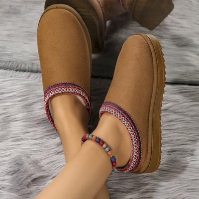 Женские зимние сапоги, новые, зимние, бархатные, теплые, на толстой подошве, без каблука, с меховой отделкой, пушистые полушлепанцы, хлопковая обувь