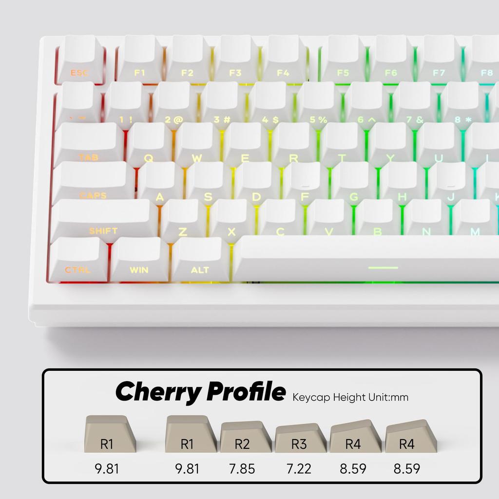 Akko TAC75 HE Gaming English Rapid AstroAim Magnetic Hot Side 8000Hz Polling 16000Hz Scan SnapKey White Keyboard, 75% Layout, 0.005mm Trigger,
