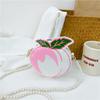 Shaped Children Peach Shoulder Bag Simulation Pearl Chain Casual Bag Crossbody