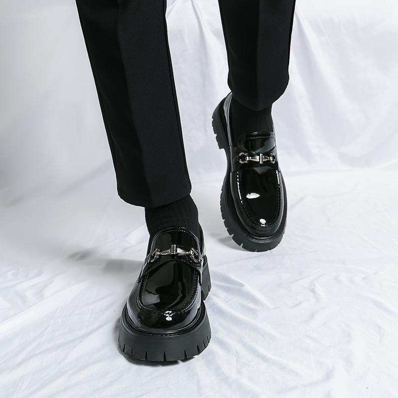 Модные мужские мокасины на платформе Роскошные кожаные туфли для торжественных свадебных торжеств Мужская мода Трендовые мужские мокасины Повседневная мужская обувь