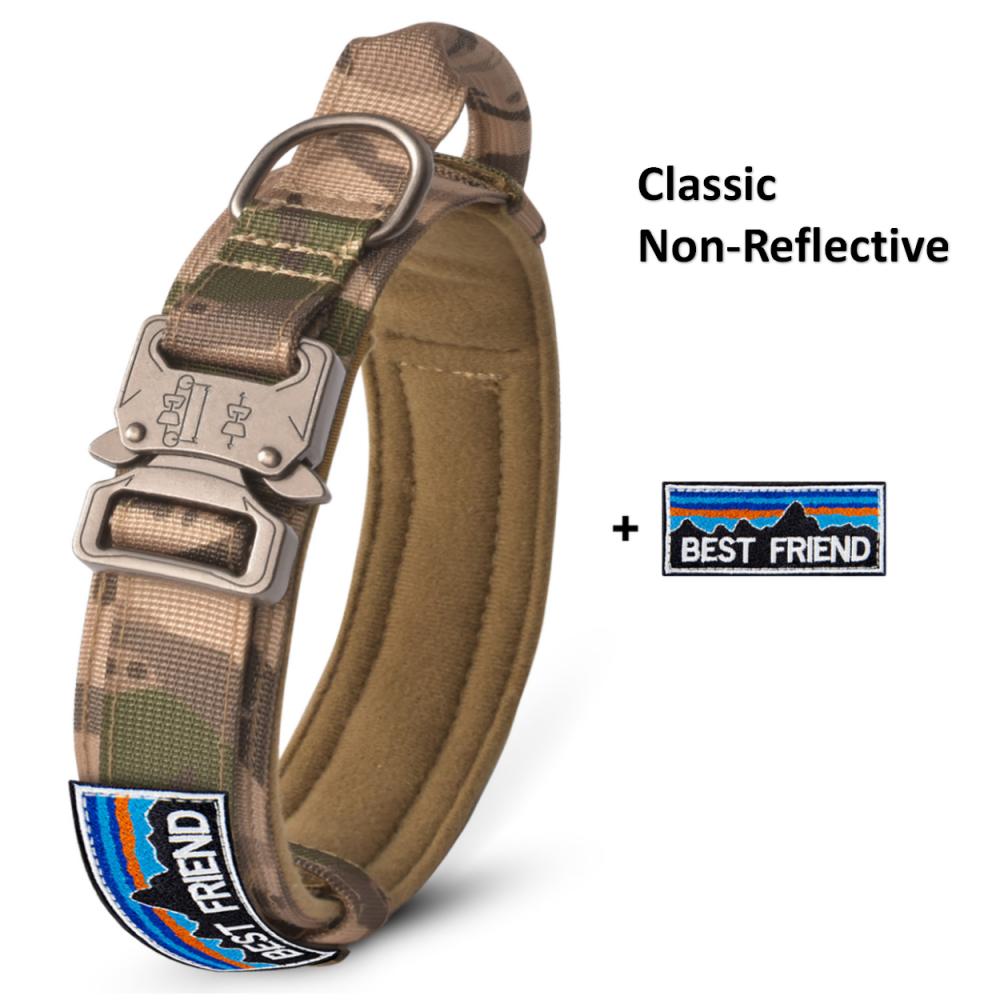 Прочный ошейник для собак, регулируемый, толстый, тактический, военный, тренировочный ошейник и поводок для собак с ручкой для средних /больших/ k9 /крупных собак