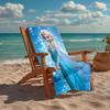 Ultra-Soft Beach Towel with Elsa Theme,Ideal for Pool - Camping, Diving - Perfect Travel Essential, Vibrant Beach Towel.