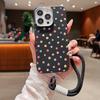 Чехол для телефона с рисунком цветов и звезд из кожи и текстурой для iPhone 16 Pro 15 14 Plus 13 12 Pro Max 11, противоударный матовый мягкий ТПУ с чехлом для ремешка на руку