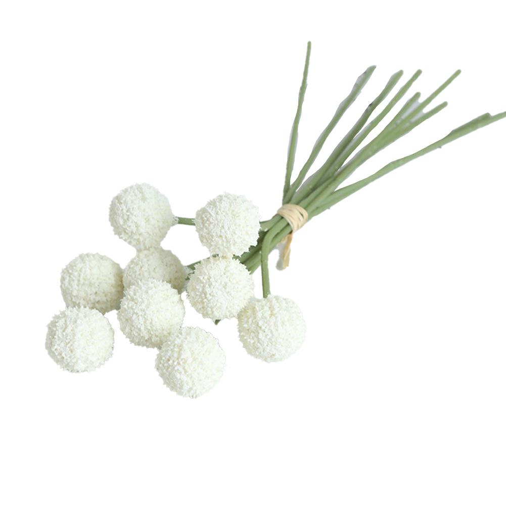 1 Bunch Artificial  Ball  Chrysanthemum, 9-head Solid Color Simulated Flowers Multi-color Optional, Home Indoor Fake Plants Ornaments