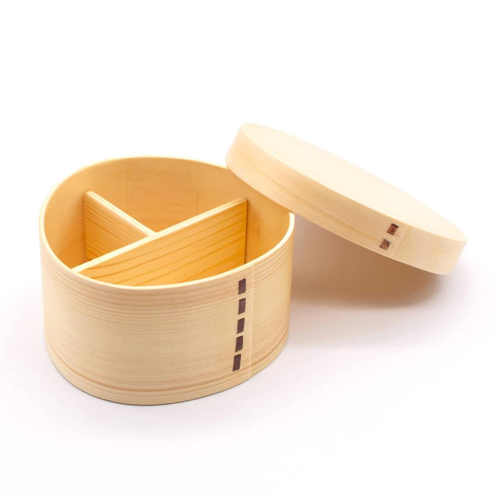 Magewappa Bento Box Деревянный ланч-бокс 14 см Одноуровневый рисовый шарик в форме натурального приблизительно. А-11-273080