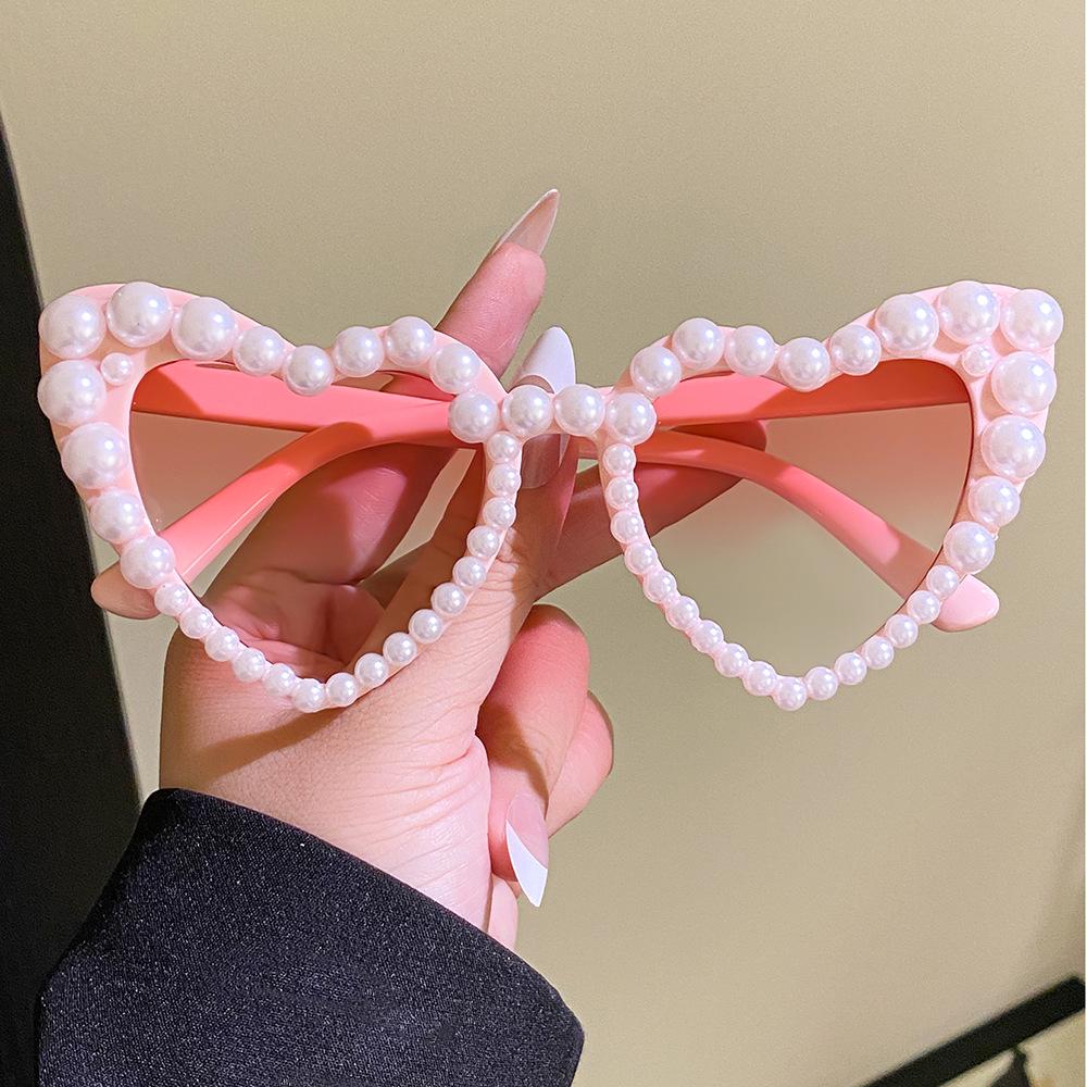 Преувеличенные party-очки в форме сердца с жемчугом - Модный handmade для женщин
