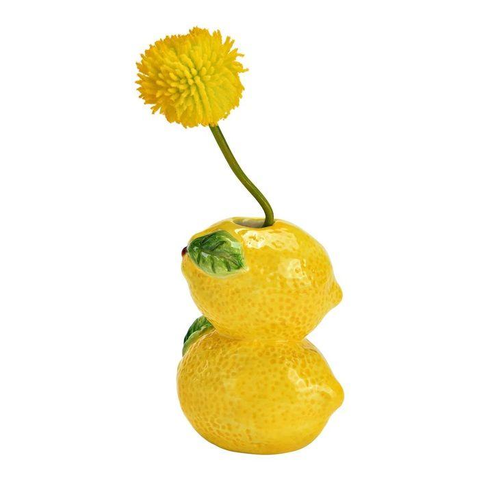 Vase citron en céramique jaune 8x9x5 cm