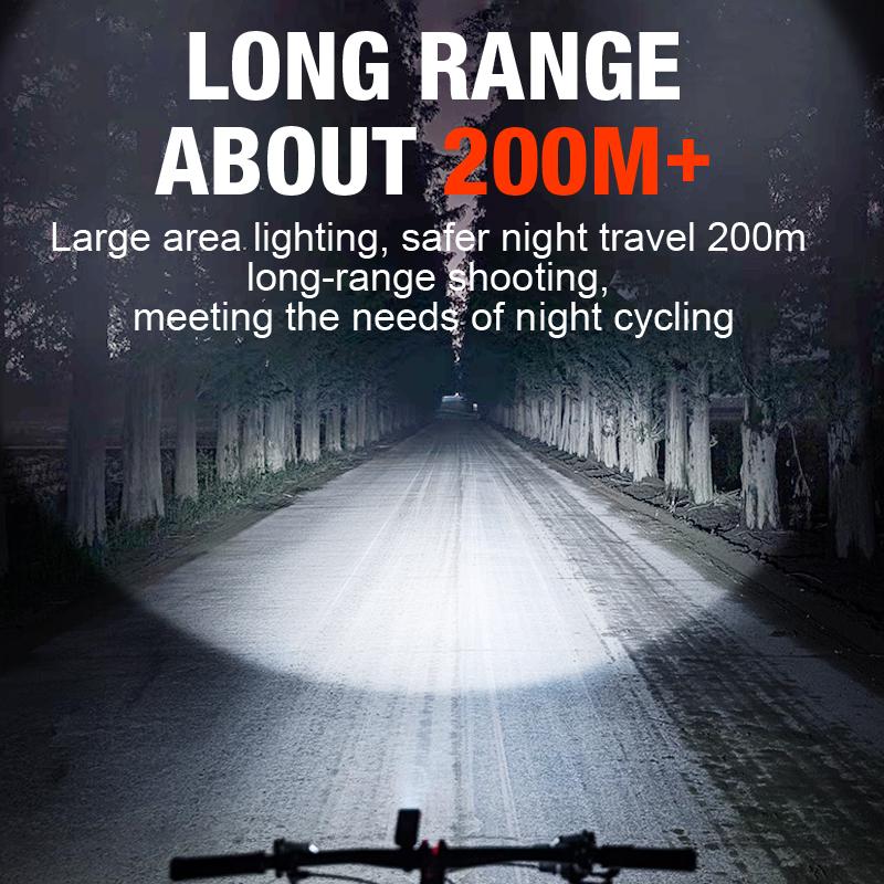 Bicycle headlights, super bright flashlight, night riding light, mountain road children's bicycle light, rainproof riding equipm