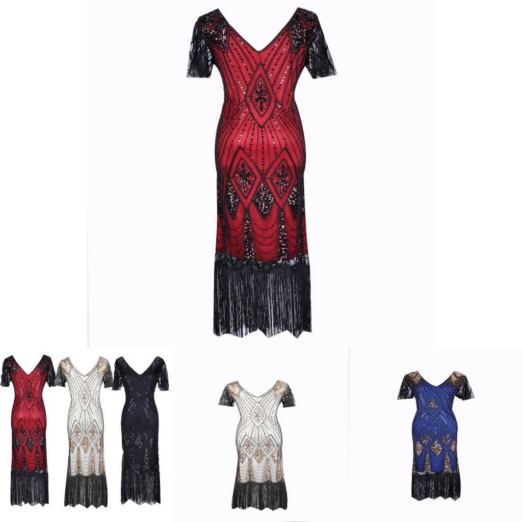 Elegant Womens Sequins Beaded Sleeveless Cocktail Dress For Timeless Evening Glamour