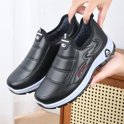 Зимние ботинки Женская обувь Теплые плюшевые меховые ботильоны Зимние женские повседневные туфли на плоской подошве