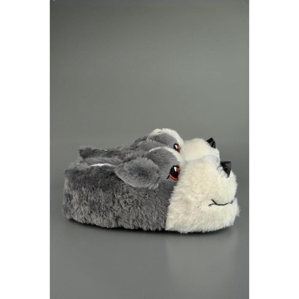 Мужские тапочки с изображением симпатичной собаки, серые