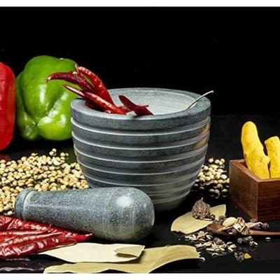 Набор пестика и ступки Crocon из серого мрамора – 4-дюймовая мельница для специй и трав, идеально подходит для измельчения специй, силбатта, и кухонные инструменты и гаджеты
