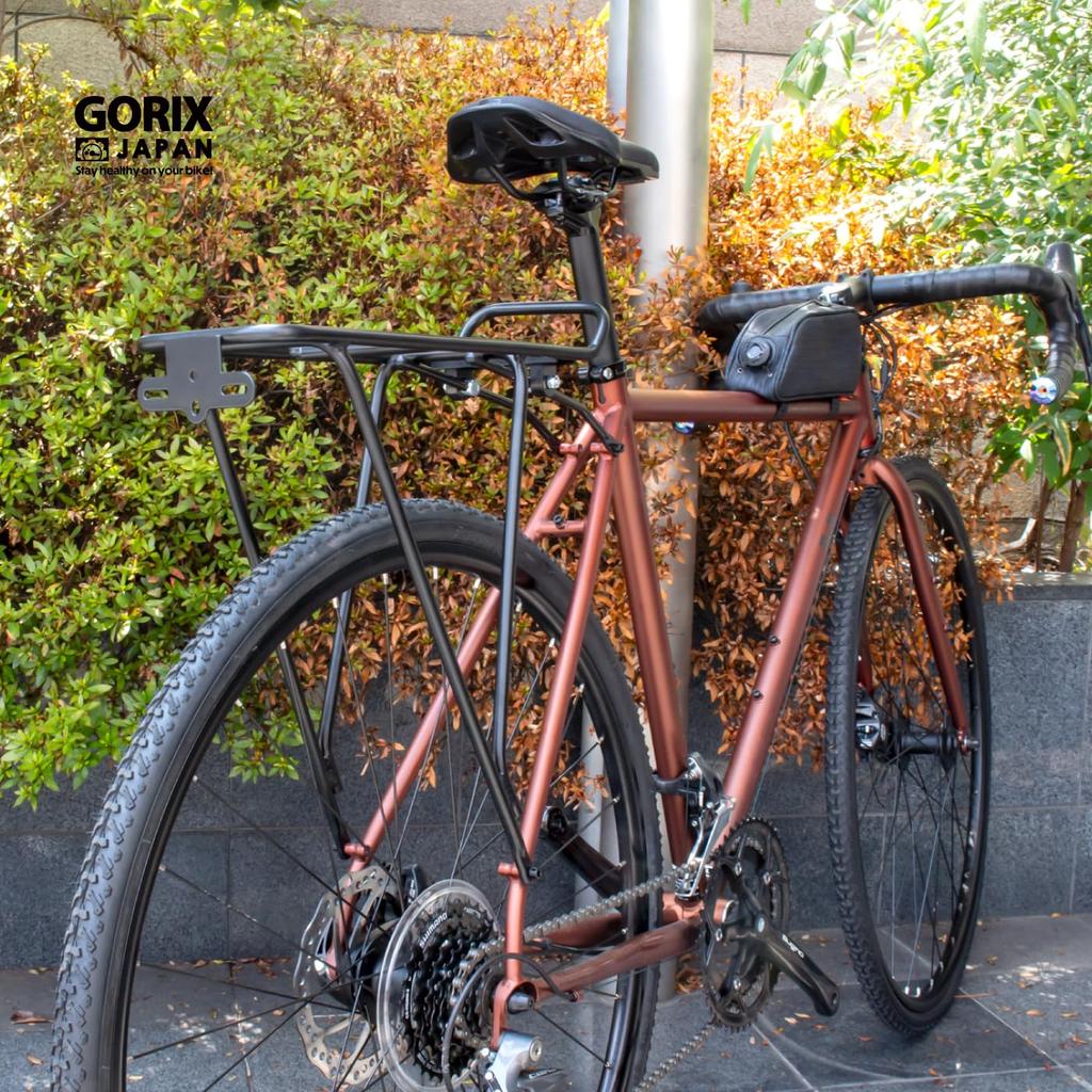 GORIX Задний багажник для велосипеда, модифицированный багажник для кровати, задний багажник, легкий, прочный, алюминиевый, для кроссового велосипеда, гравийный багажник для горного велосипеда, багажник для багажа, велосипед