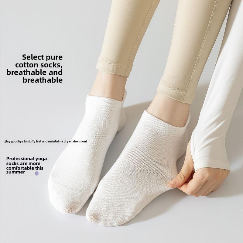 5 пар женских весенних и осенних хлопковых нескользящих носков для занятий фитнесом и йогой в помещении