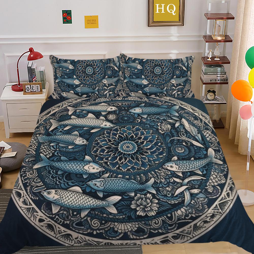 Printed Bedding Suit Mandala Home Textiles Luxury Bedding Sets Queen Size Fashion Microfiber Duvet Cover Sets