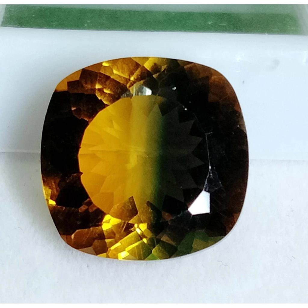 Natural Bi-Color Ametrine Cushion Cut 13-14 Ct Beautiful Certified Gemstone