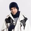Winter Warm Hat Gloves Scarf Three-Piece Set Winter Men's Outdoor Cold Protection Fleece Knitted Woolen Cap