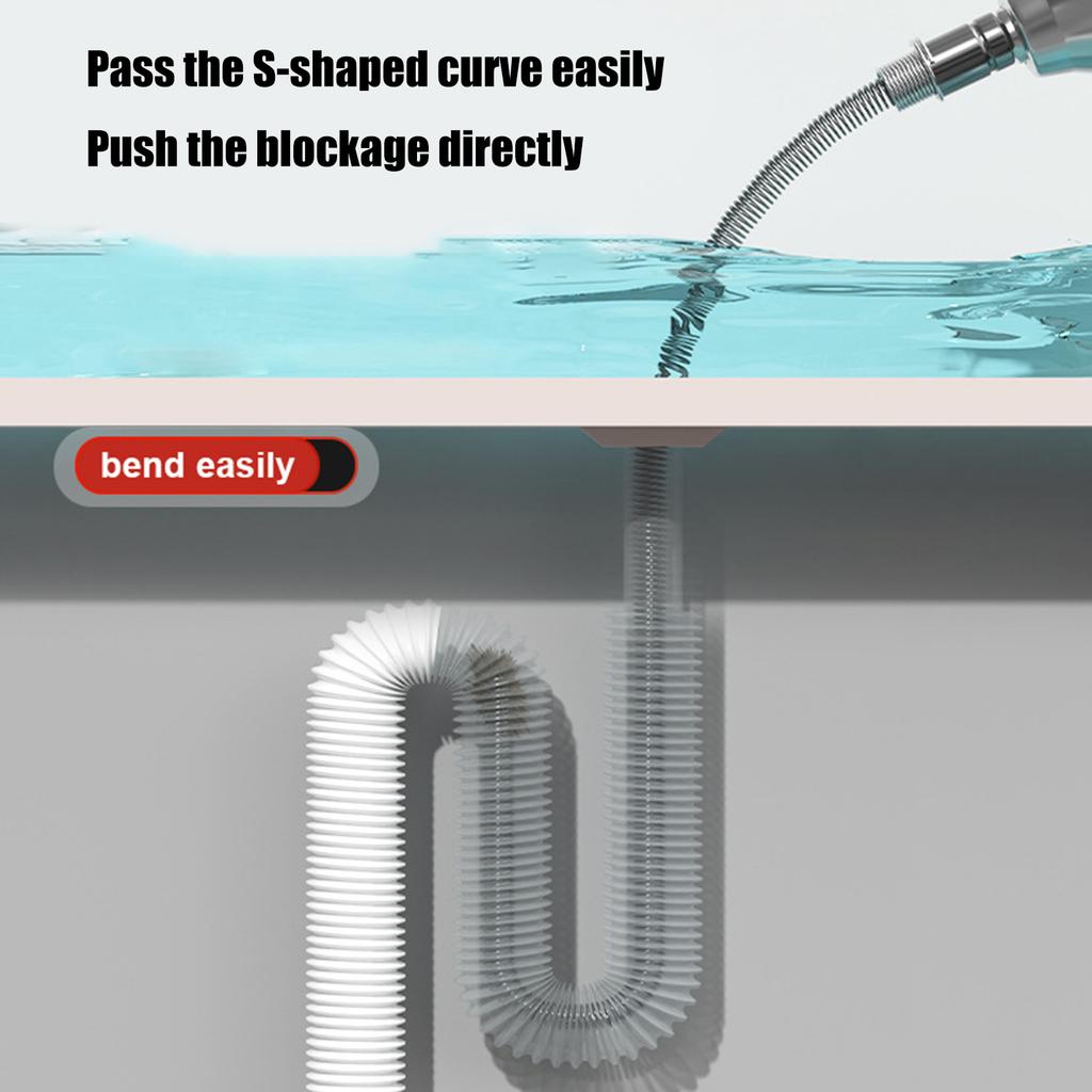 Heavy Duty Drain Cleaner Spring Snake Tool For Sink Toilet Shower Bathtub Drainage Unclogging Compatible With Hand Drill