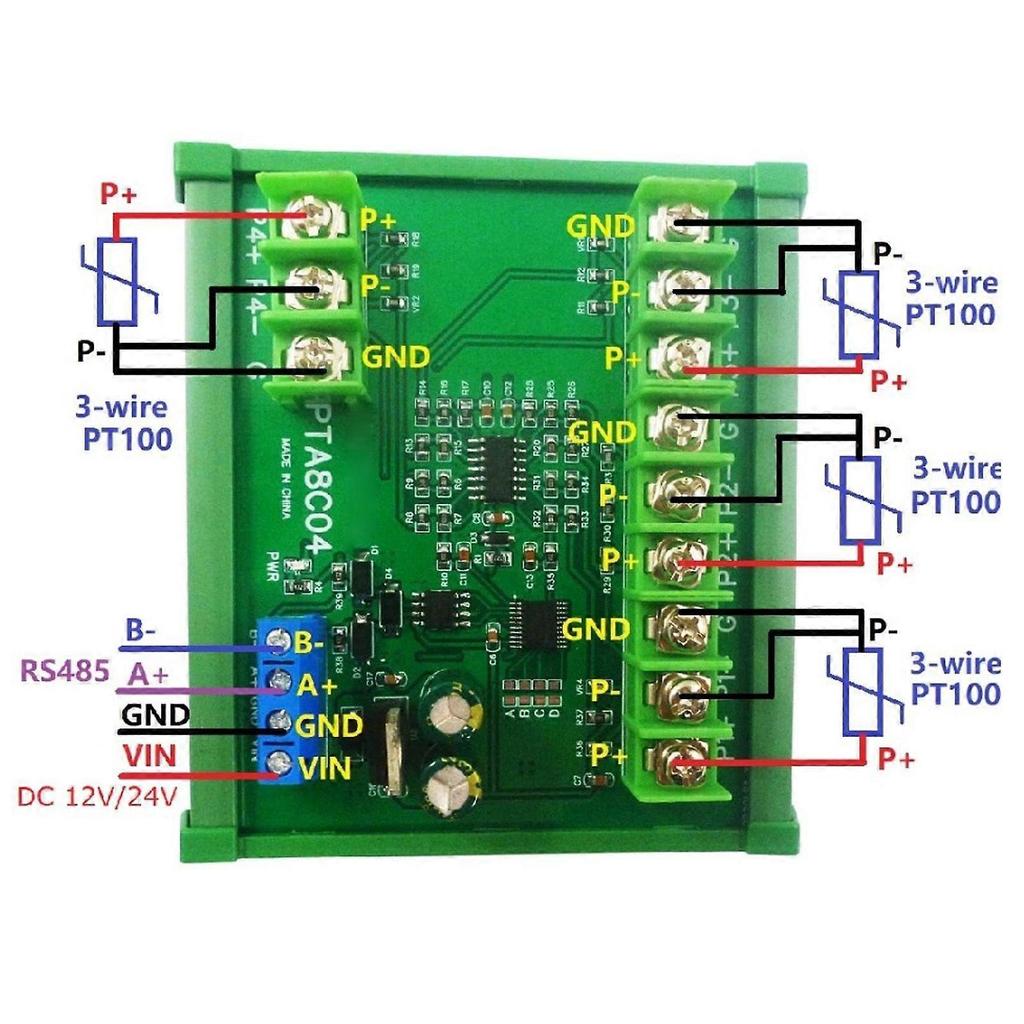 High quality 4ch PT100 RTD RS485 Temperature Sensor Module Modbus ...