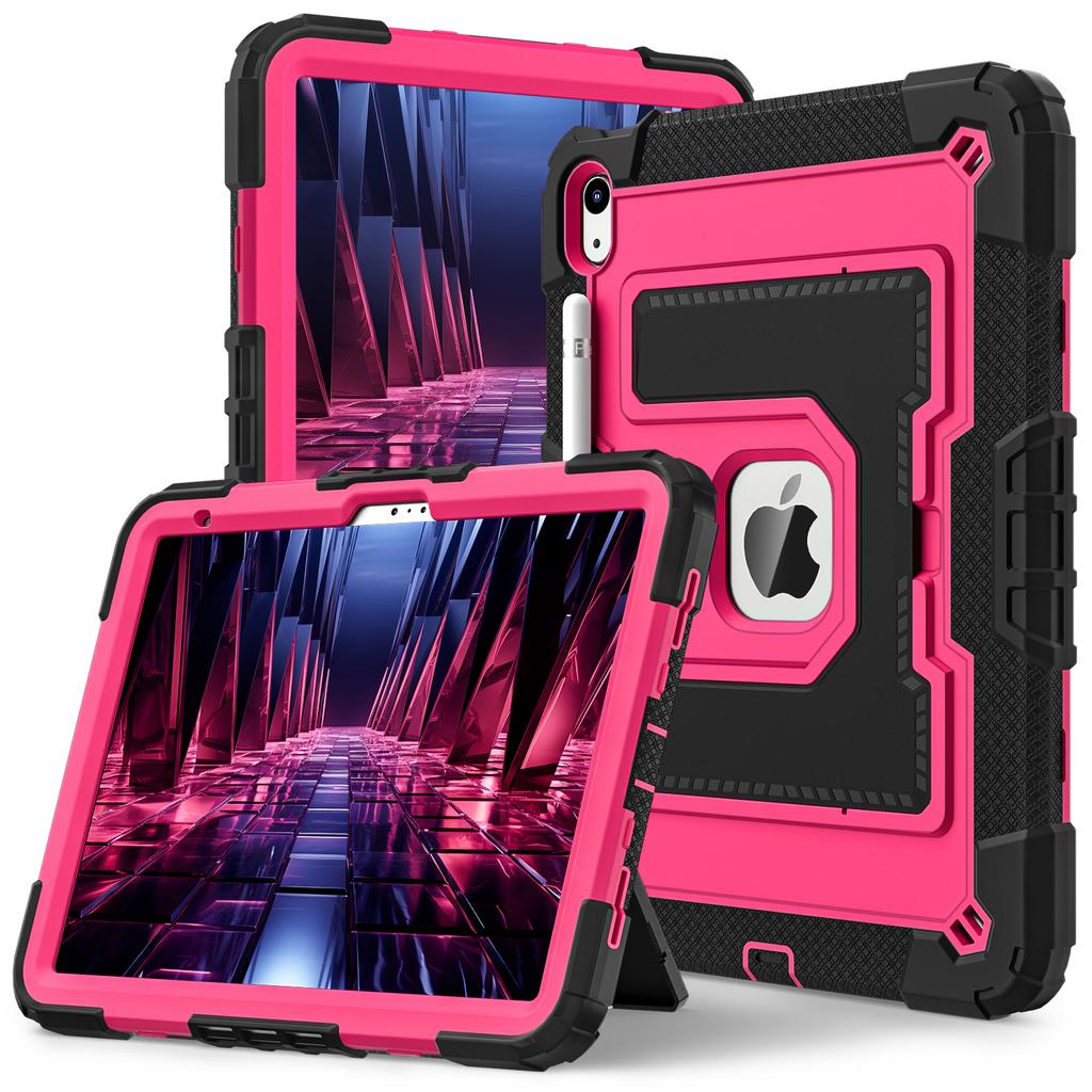 For iPad (2025)/iPad 10.9 (2022) Tablet Case with Kickstand Anti Drop PC+Silicone Cover
